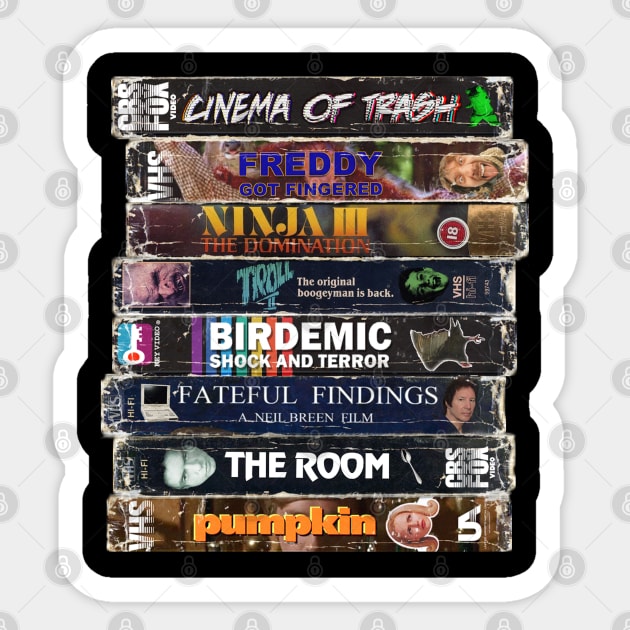 VHS Stack Cinema of Trash Sticker by Cinema Of Trash